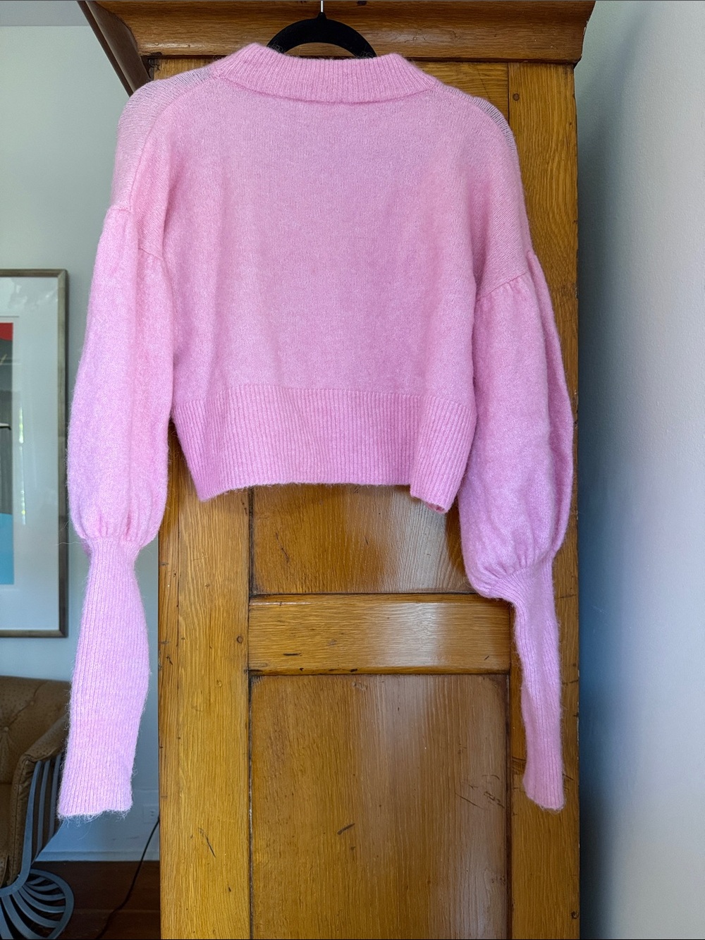 Cropped Baum Und Pferdgarten Pink Balloon-Sleeve Crewneck Sweater
